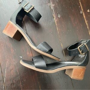 Steve Madden Black Ankle Strap Block Heel Sandals